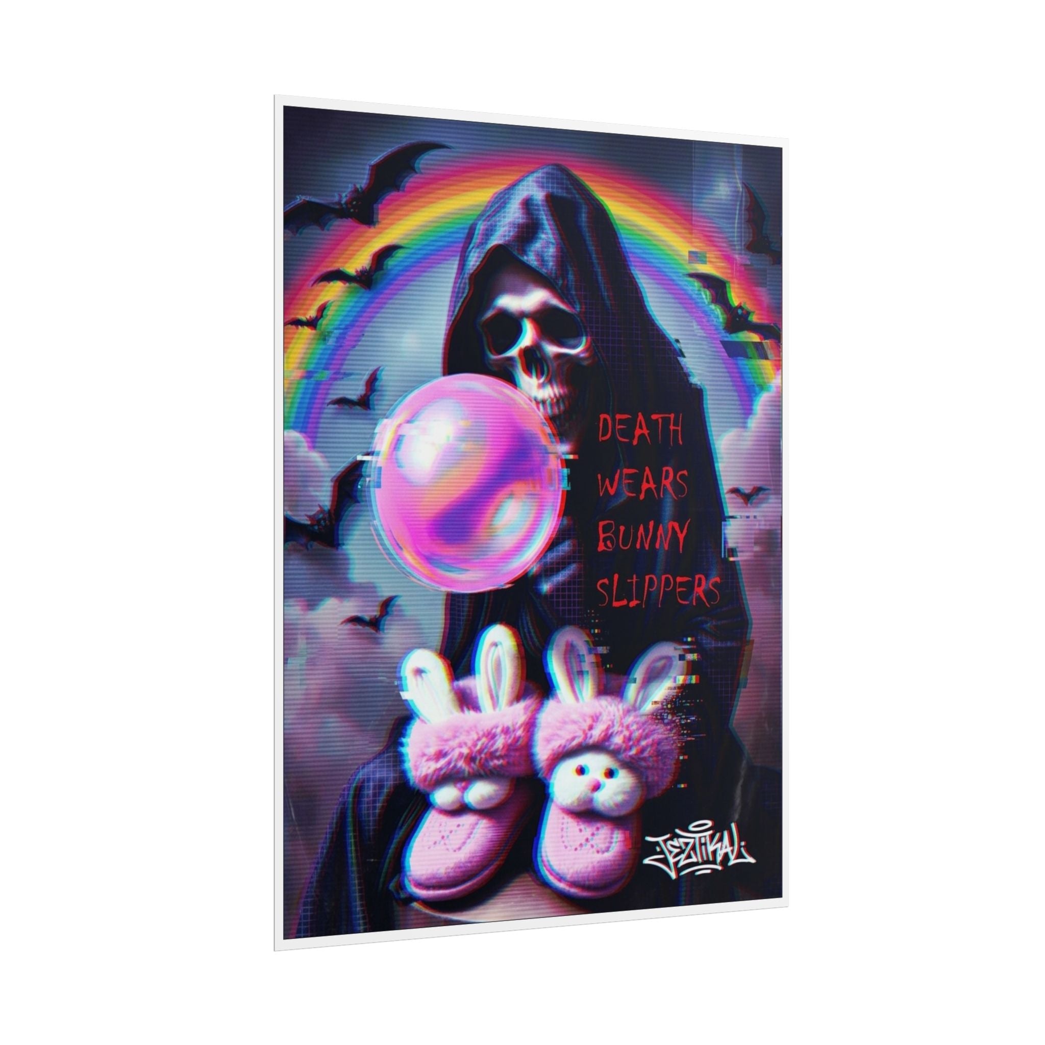Death Wears Bunny Slippers Poster