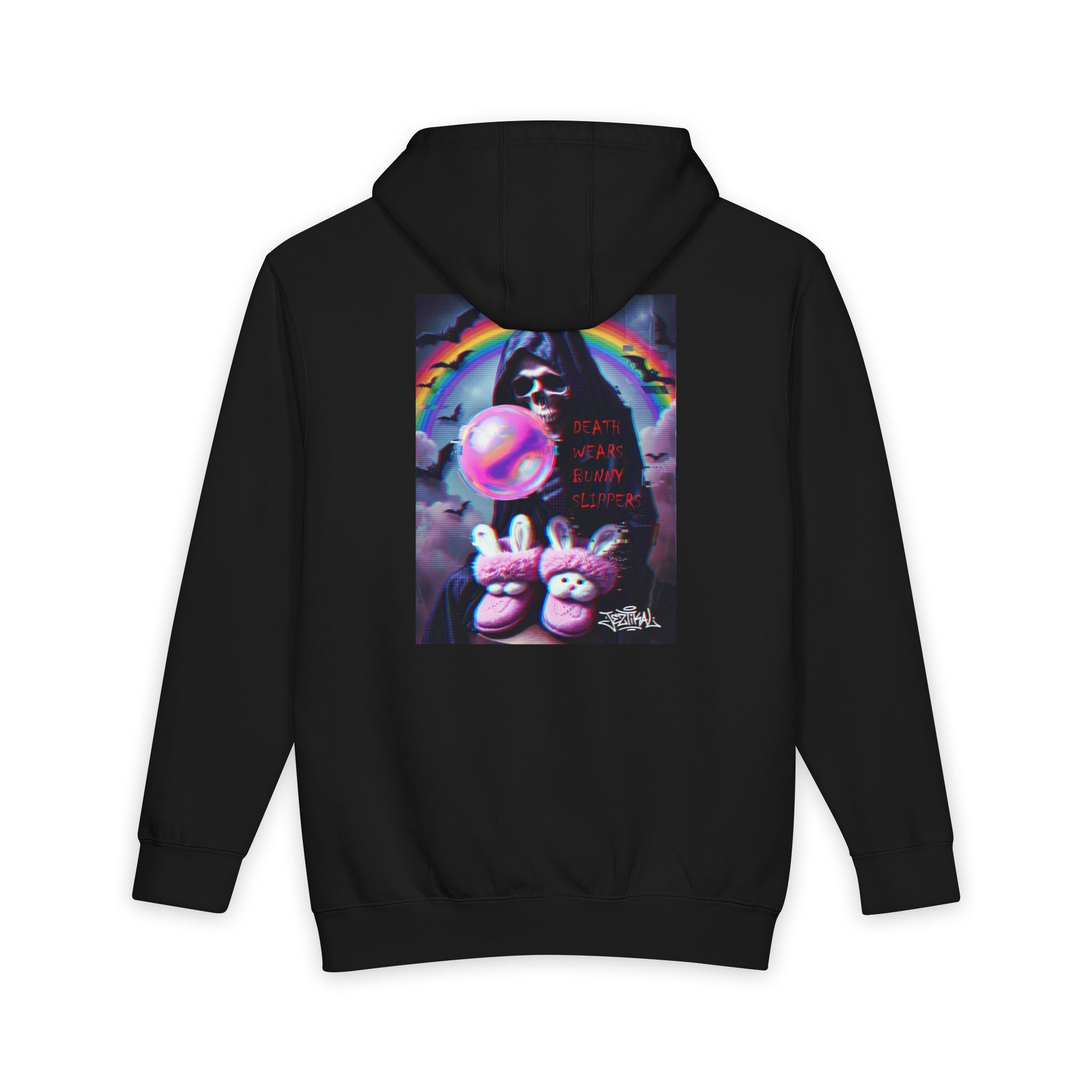 Grim Reaper Bubblegum Graphic Hoodie — Dark Streetwear Pullover