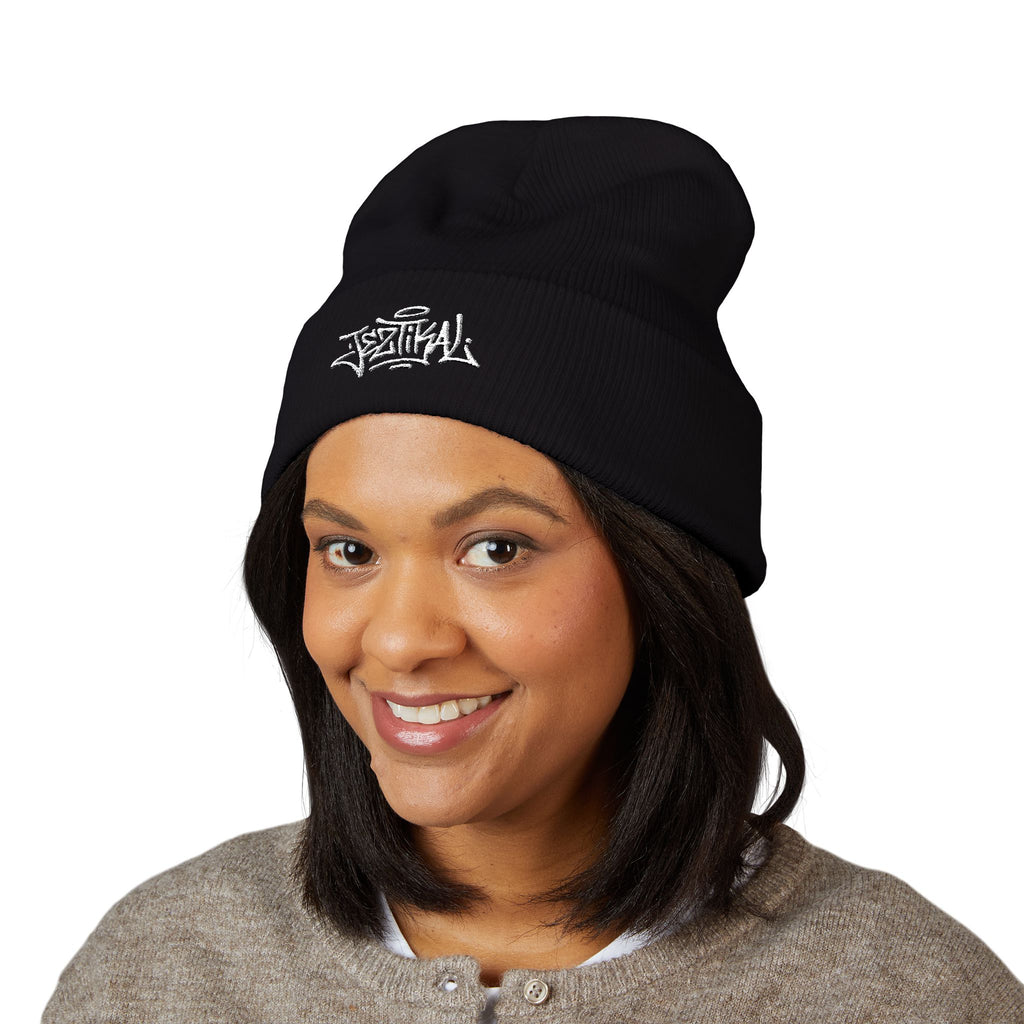 Embroidered Street Graffiti Cuffed Beanie
